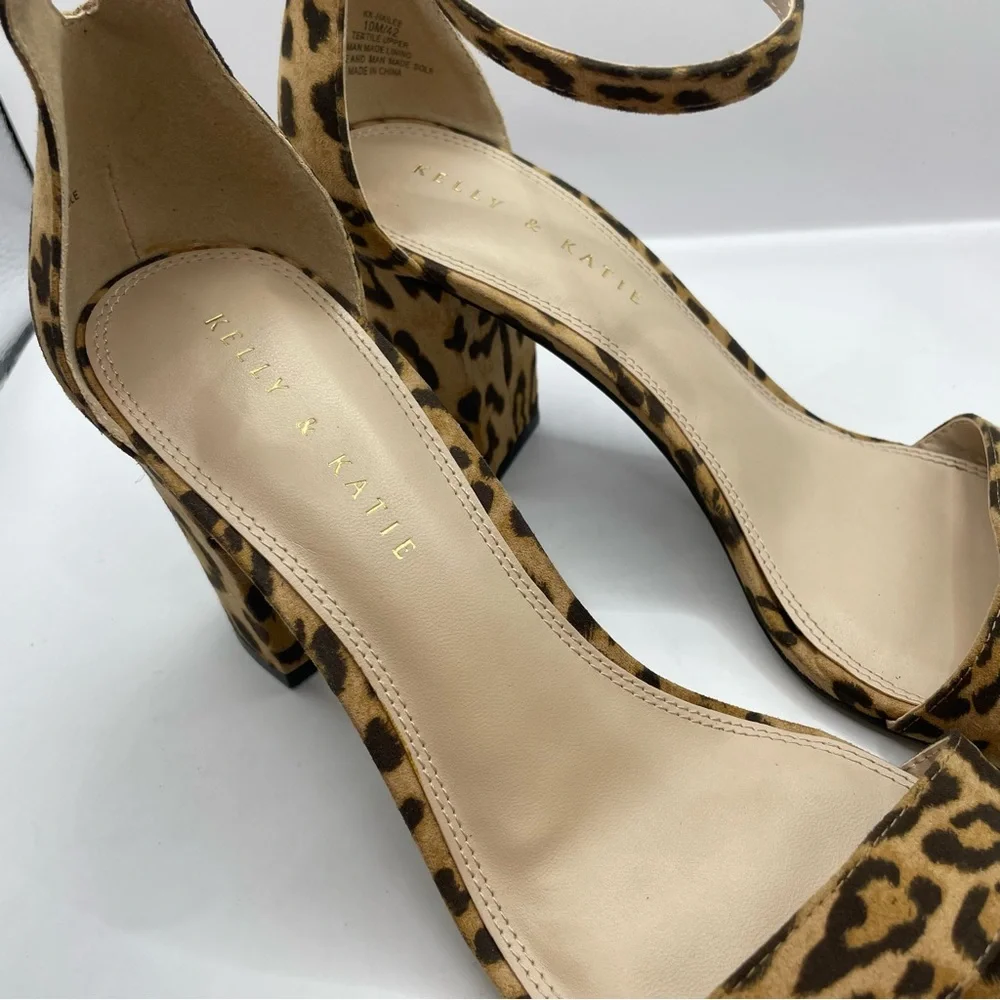 Kelly & Katie Women's Open Toe Leopard Stiletto Heels Patent size 10m - Picture 4 of 7